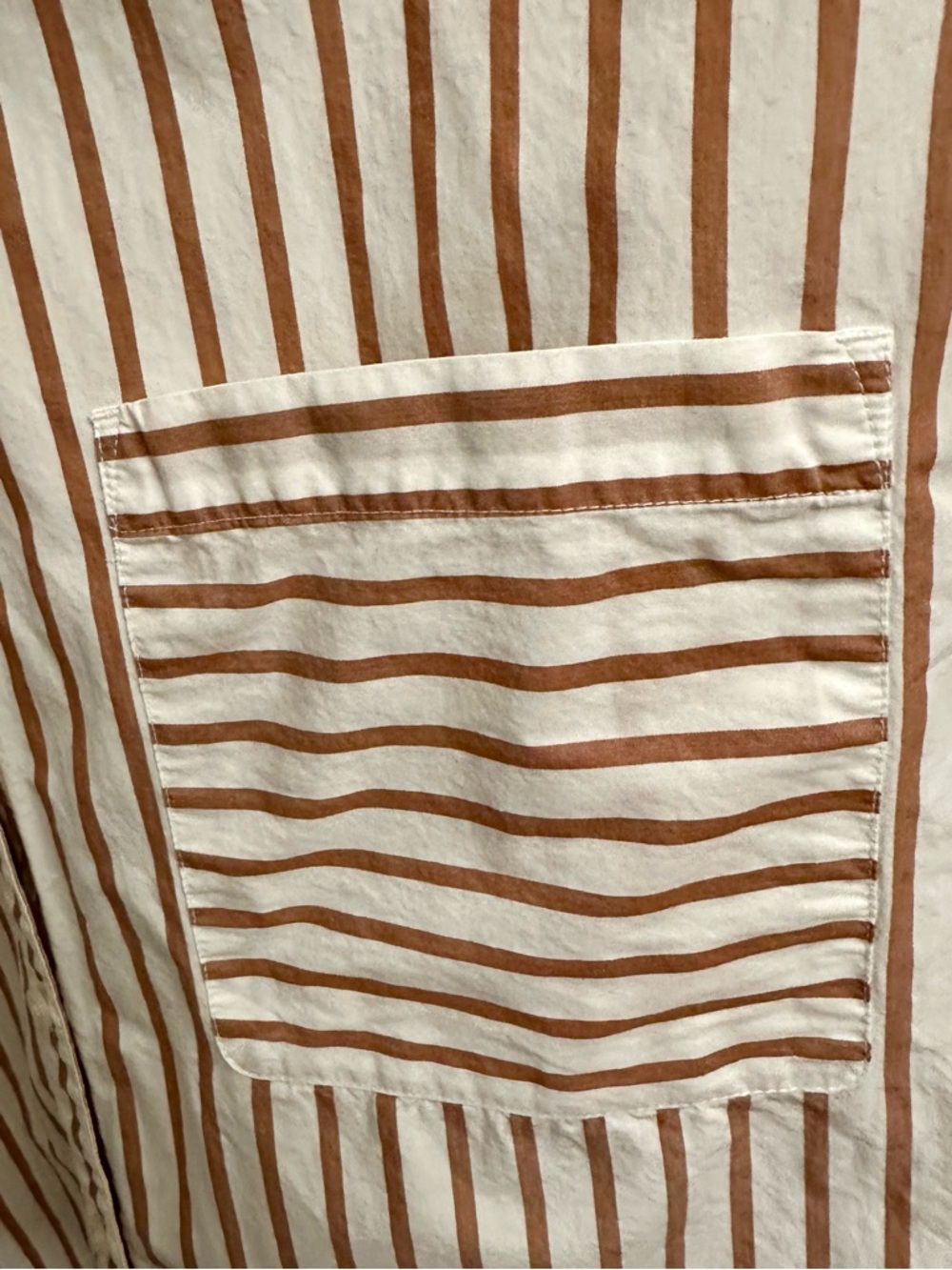 LOFT Striped Poplin Everyday Oversized Pocket Shirt - Picture 8 of 9